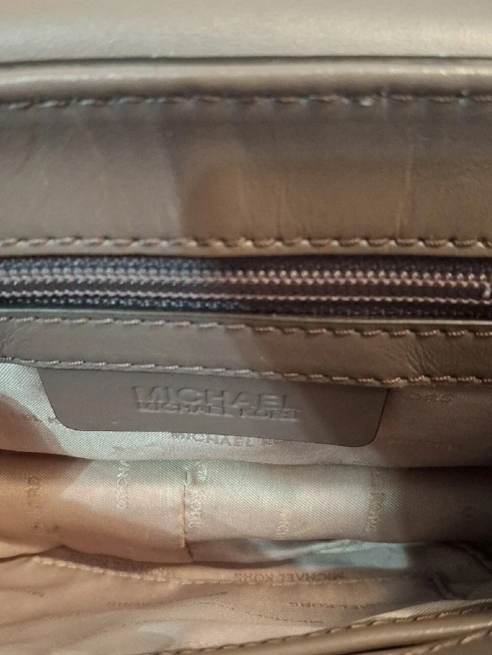 Michael Kors Isadore Taupe Snake-Print Crossbody Satchel Nwot